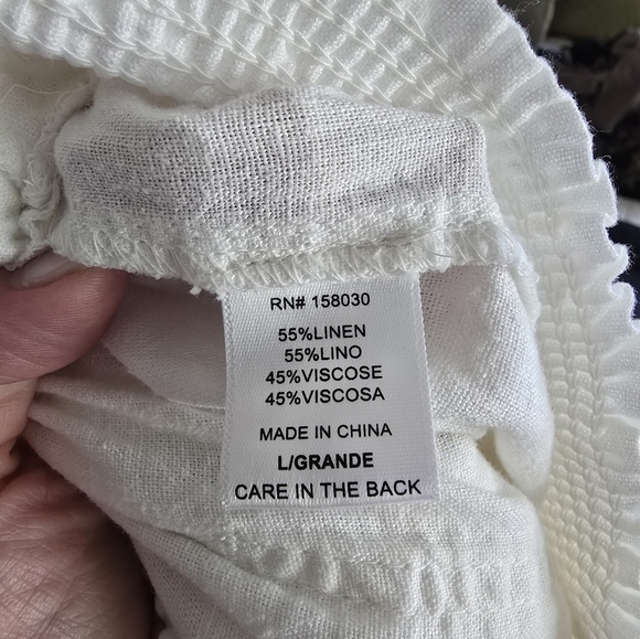 Love Tree Set Of 2 Linen Pants Black & White Size L NWT Cargo Joggers - Picture 6 of 11